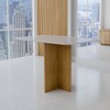 Mesa de Jantar 4 Lugares Madrid Tampo com Vidro Cinamomo/Off White/Pérola - Panorama Móveis