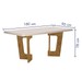 Mesa de Madeira Liz 180 Cm com Vidro Cinamomo/Off White - Valdemoveis