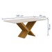 Mesa de Madeira Aurora 180 Cm com Vidro 230 Cinamomo/Off White - Valdemoveis