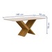 Mesa de Madeira Aurora 180 Cm com Vidro Cinamomo/Off White - Valdemoveis