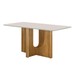 Mesa de Madeira Dora 160 Cm com Vidro 16395 Cinamomo/Off White - Valdemoveis