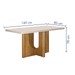 Mesa de Madeira Dora 160 Cm com Vidro Cinamomo/Off White - Valdemoveis