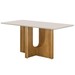 Mesa de Madeira Dora 120 Cm com Vidro Cinamomo/Off White - Valdemoveis