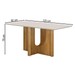 Mesa de Madeira Dora 120 Cm com Vidro Cinamomo/Off White - Valdemoveis