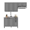 Cozinha Compacta Firenze 8 Portas 2 Gavetas 6171.160 Chumbo/Titânio - Indékes