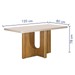 Mesa de Madeira Dora 120 Cm com Vidro Cinamomo/Off White - Valdemoveis