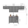 Cozinha Completa Firenze 10 Portas 2 Gavetas 6171.163 Chumbo/Titânio - Indékes