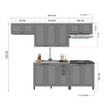 Cozinha Completa Firenze 12 Portas 2 Gavetas 6171.165 Chumbo/Titânio - Indékes