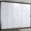 Guarda-Roupa Casal Moscow 6 Portas 4 Gavetas Branco Hp - Pnr Móveis