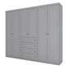 Guarda-Roupa Casal Moscow 6 Portas 4 Gavetas Cinza - Pnr Móveis