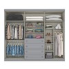 Guarda-Roupa Casal Moscow 6 Portas 4 Gavetas Cinza - Pnr Móveis