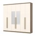 Guarda-Roupa Casal Ravé 6 Portas 3 Gavetas com Espelho Rústico/Off White - Pnr Móveis