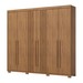 Guarda-Roupa Casal Ravé 6 Portas 4 Gavetas Flex Nature - Pnr Móveis