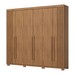 Guarda-Roupa Casal Ravé 6 Portas 4 Gavetas Flex Nature - Pnr Móveis