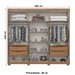 Guarda-Roupa Casal Ravé 6 Portas 4 Gavetas Flex Nature - Pnr Móveis