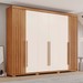 Guarda-Roupa Casal Ravé 6 Portas 4 Gavetas Flex Nature/Off White - Pnr Móveis