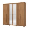 Guarda-Roupa Casal Ravé 6 Portas 4 Gavetas com Espelho Flex Nature - Pnr Móveis