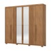 Guarda-Roupa Casal Ravé 6 Portas 4 Gavetas com Espelho Flex Nature - Pnr Móveis