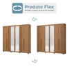 Guarda-Roupa Casal Ravé 6 Portas 4 Gavetas com Espelho Flex Nature - Pnr Móveis