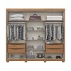 Guarda-Roupa Casal Ravé 6 Portas 4 Gavetas com Espelho Flex Nature/Off White - Pnr Móveis