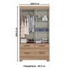 Guarda-Roupa Solteiro évora 2 Portas 4 Gavetas com Espelho Flex Off White/Jequitibá - Pnr Móveis