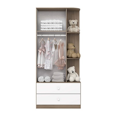 Quarto de Bebê Completo Smile 2 Portas 6 Gavetas Rústico/Branco - Pnr Móveis