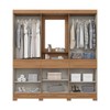 Guarda-Roupa Casal Gael 10 Portas 3 Gavetas com Espelho Nature/Off White - Pnr Móveis