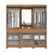 Guarda-Roupa Casal Gael 10 Portas 3 Gavetas com Espelho Nature/Off White - Pnr Móveis