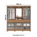 Guarda-Roupa Casal Gael 10 Portas 3 Gavetas com Espelho Nature/Off White - Pnr Móveis