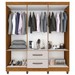 Guarda-Roupa Casal Diamante 6 Portas 2 Gavetas com Espelho Cinamomo/Off White - Pnr Móveis