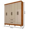 Guarda-Roupa Casal Diamante 6 Portas 2 Gavetas Cinamomo/Off White - Pnr Móveis