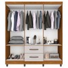 Guarda-Roupa Casal Diamante 6 Portas 2 Gavetas Cinamomo/Off White - Pnr Móveis
