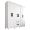 Guarda-Roupa Casal Diamante 6 Portas 2 Gavetas Branco - Pnr Móveis