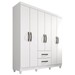 Guarda-Roupa Casal Diamante 6 Portas 2 Gavetas Branco - Pnr Móveis