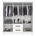 Guarda-Roupa Casal Diamante 6 Portas 2 Gavetas Branco - Pnr Móveis