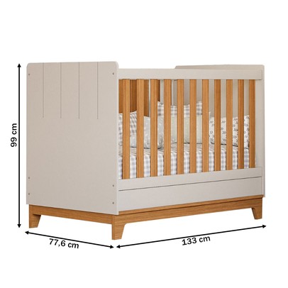 Berço Biscoito 100% Mdf Off White/Nature - Permóbili
