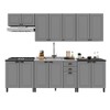 Cozinha Completa Firenze 14 Portas 2 Gavetas 6171.167 Chumbo/Titânio - Indékes