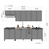 Cozinha Completa Firenze 14 Portas 2 Gavetas 6171.167 Chumbo/Titânio - Indékes