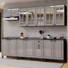 Cozinha Completa Firenze 14 Portas 2 Gavetas com Vidro 6171.168 Chumbo/Titânio - Indékes