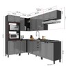Cozinha Completa Firenze 16 Portas 2 Gavetas Chumbo/Titânio - Indékes