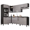Cozinha Completa Firenze 16 Portas 2 Gavetas Chumbo/Titânio - Indékes