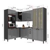 Cozinha Completa Firenze 16 Portas 2 Gavetas com Vidro 6171.170 Chumbo/Titânio - Indékes