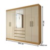 Guarda-Roupa Casal Dínamo 6 Portas 4 Gavetas com Espelho Cinamon/Off White - Panorama Móveis