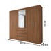 Guarda-Roupa Casal Dínamo 6 Portas 4 Gavetas com Espelho Nogueira Touch - Panorama Móveis