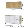 Cozinha Compacta Helena 120 Cm Helena 6 Portas 2 Gavetas Castanho/Off White - Panorama Móveis