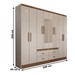 Guarda-Roupa de Casal Cassino 8 Portas 4 Gavetas 100% Mdf Lunar/Nogueira - Panorama Móveis