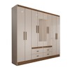 Guarda-Roupa de Casal Cassino 8 Portas 4 Gavetas 100% Mdf Lunar/Nogueira - Panorama Móveis