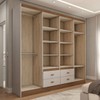 Guarda-Roupa de Casal Cassino 8 Portas 4 Gavetas 100% Mdf Lunar/Nogueira - Panorama Móveis