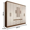 Guarda-Roupa de Casal Cassino 8 Portas 4 Gavetas 100% Mdf  Off White Nogueira - Panorama Móveis
