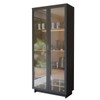 Cristaleira Afrodite 2 Portas 1 Gaveta Preto Fosco/Noce Milano - Panorama Móveis